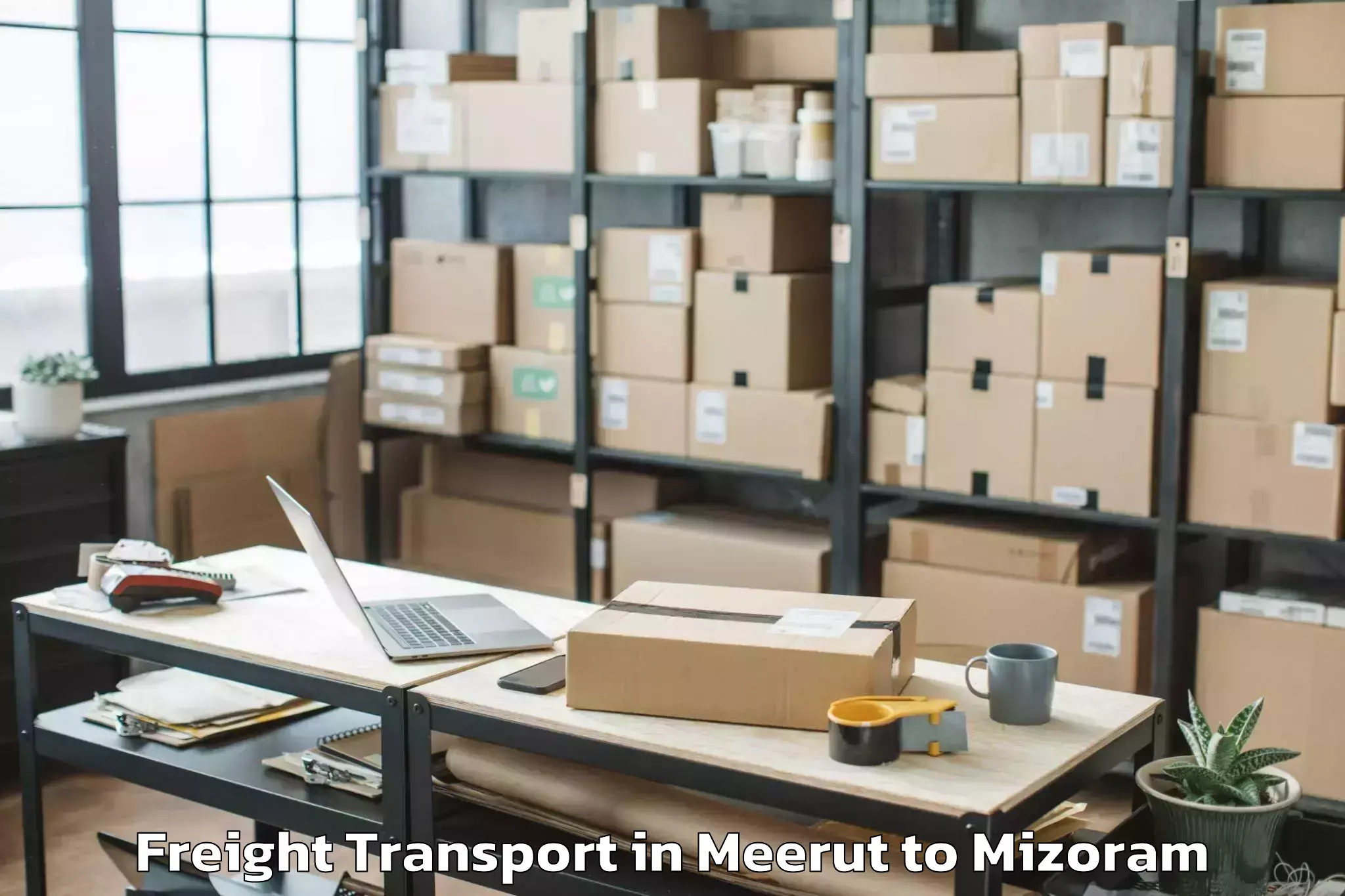 Leading Meerut to Thenzawl Freight Transport Provider